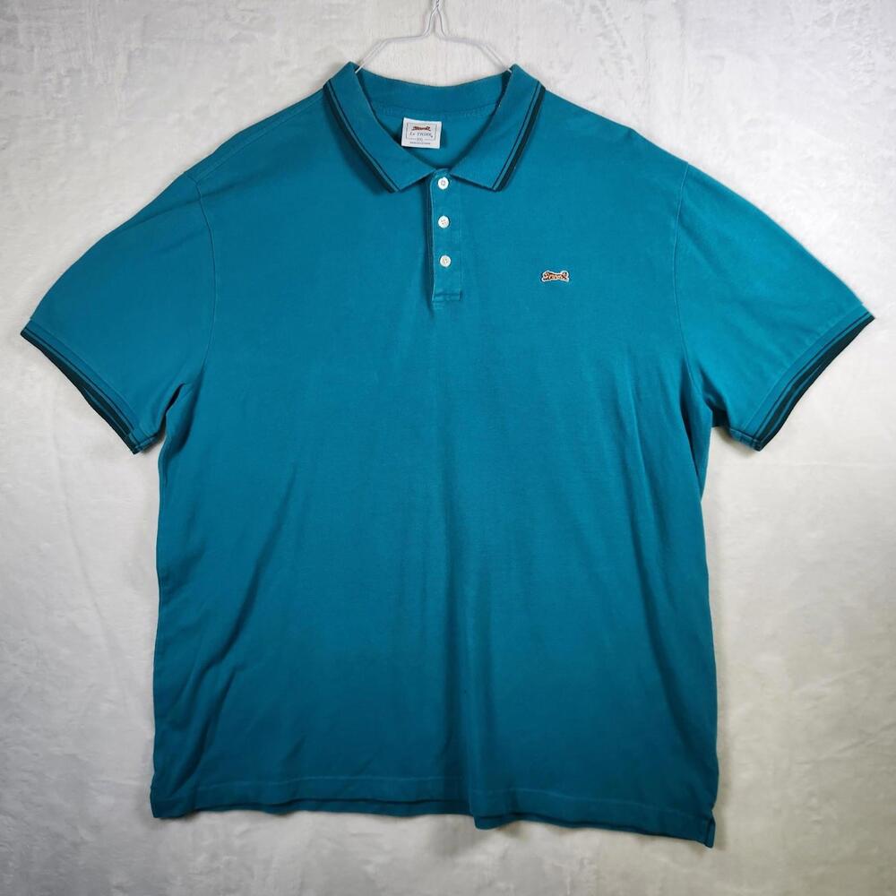 Vintage Le Tigre Short Sleeve‎ Polo Shirt Blue Size 2XL